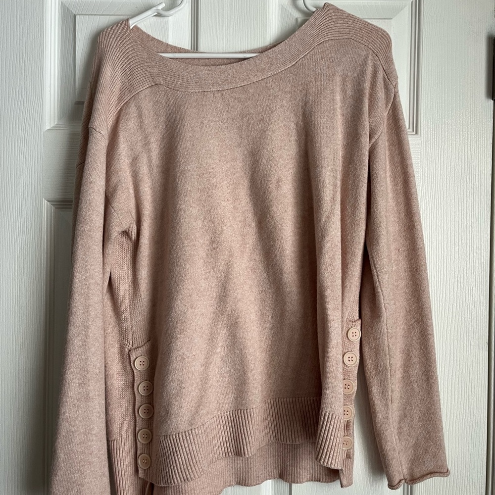 Catherine Malandrino Blush Pink Sweater with Button Accents